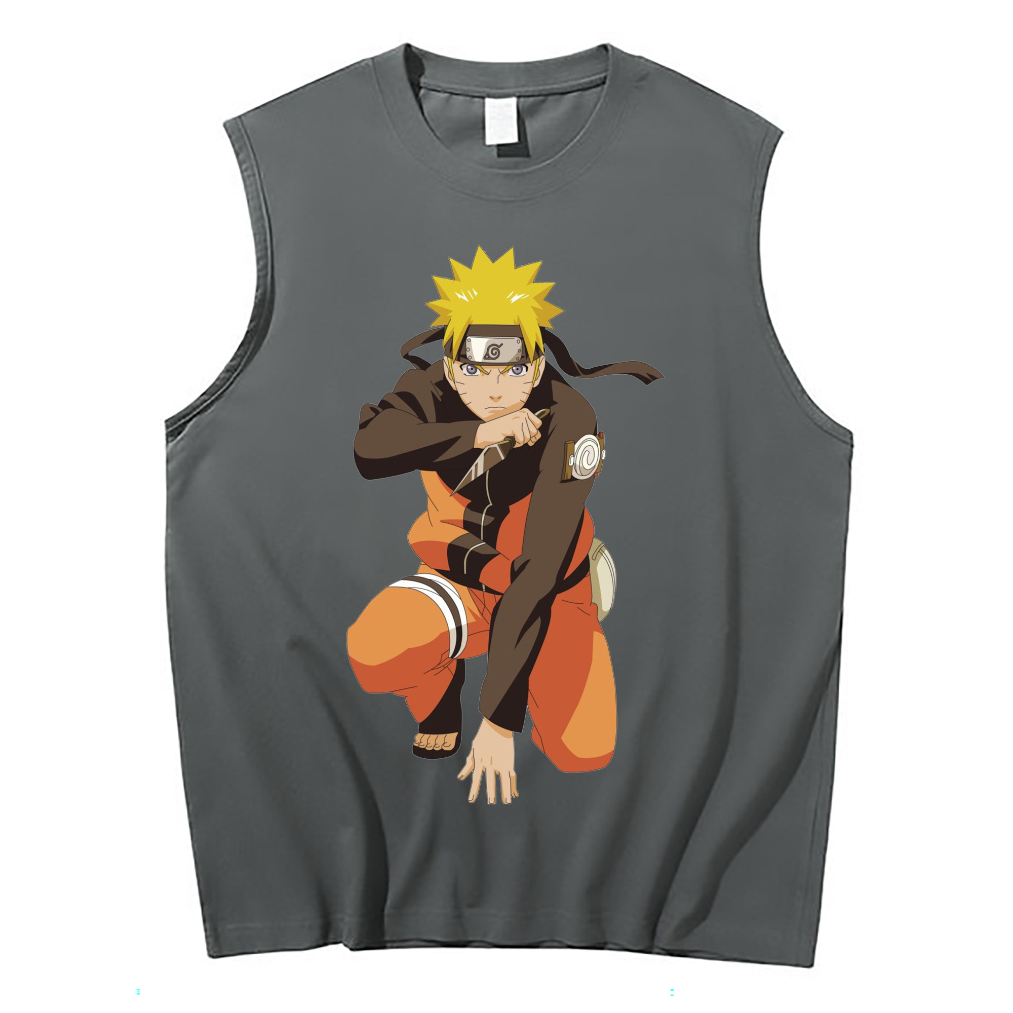 （画像用） NARUTO -ナルト- うずまき ナルト Uzumaki Naruto コットン100％タンクトップ（フロントプリント）
